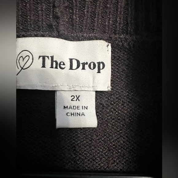 Brown, single cold shoulder cowl neck sweater. - Picture 3 of 4